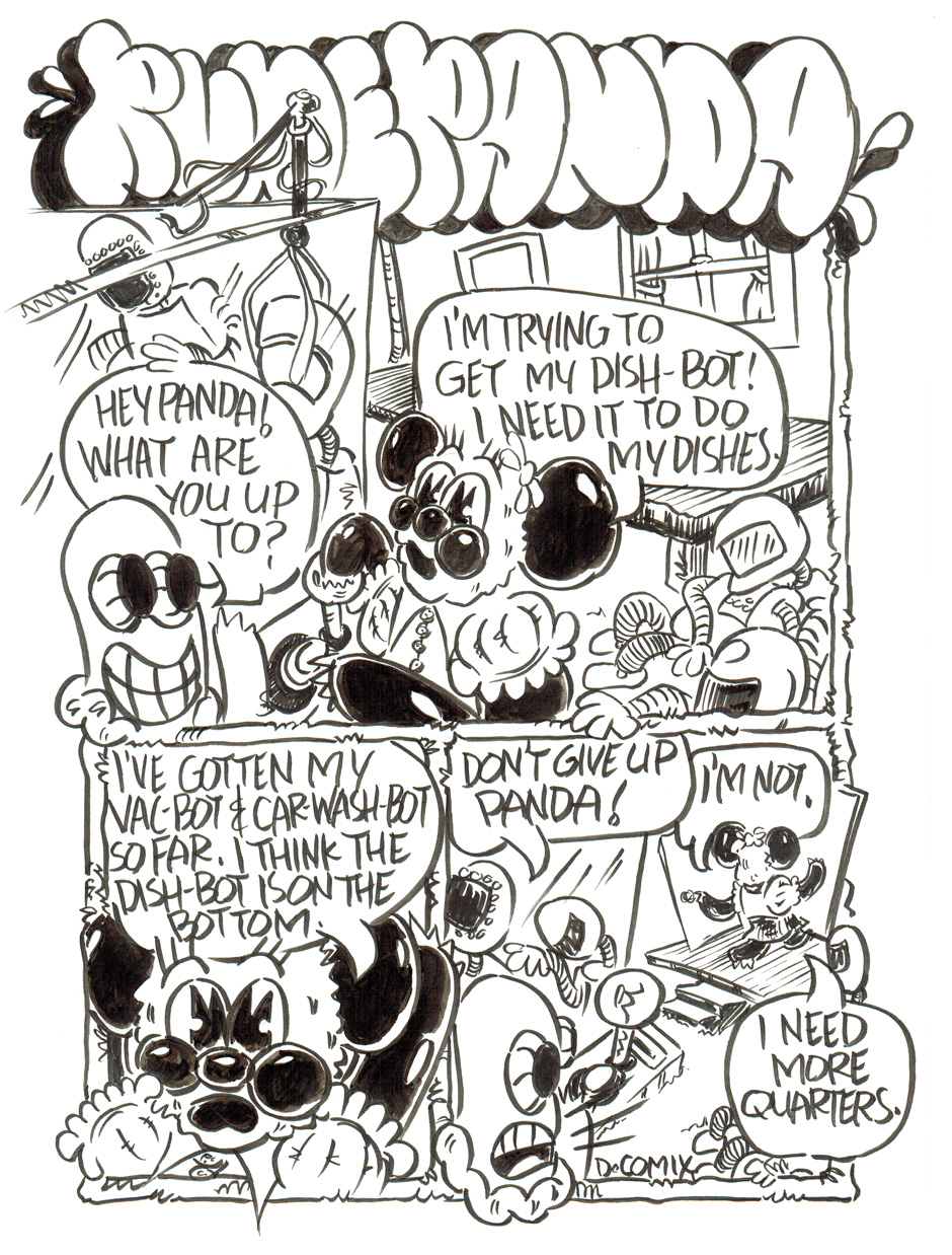 2 panel cartoon. 1st panel 
